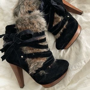 Aldo Heeled Bootie with Faux Fur